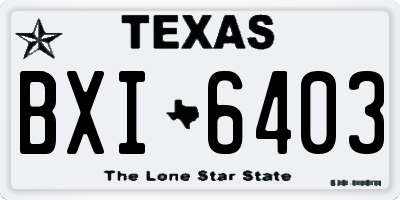 TX license plate BXI6403