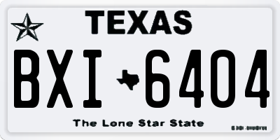 TX license plate BXI6404