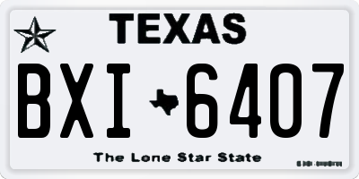 TX license plate BXI6407