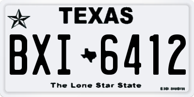 TX license plate BXI6412