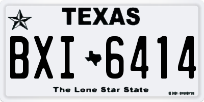 TX license plate BXI6414