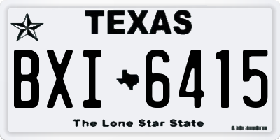 TX license plate BXI6415