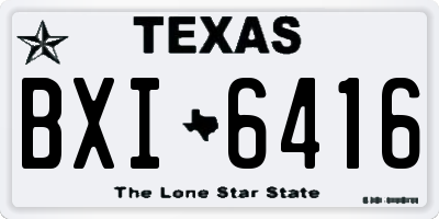 TX license plate BXI6416