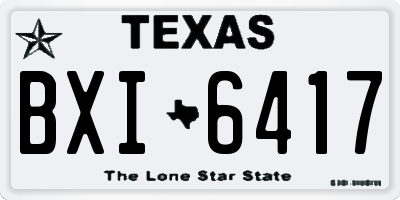 TX license plate BXI6417