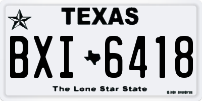 TX license plate BXI6418