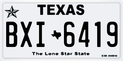 TX license plate BXI6419