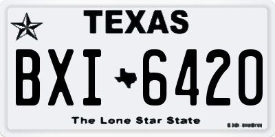 TX license plate BXI6420