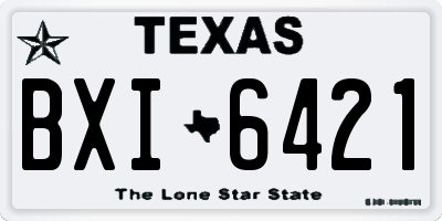 TX license plate BXI6421