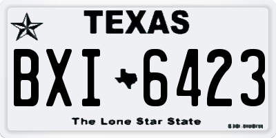 TX license plate BXI6423