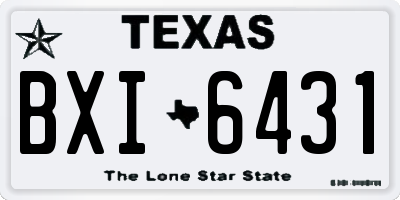 TX license plate BXI6431