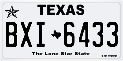 TX license plate BXI6433