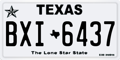 TX license plate BXI6437