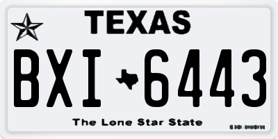 TX license plate BXI6443