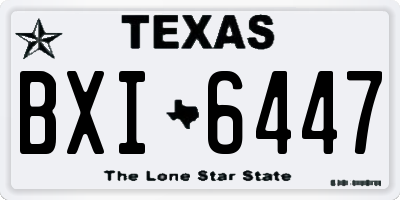 TX license plate BXI6447