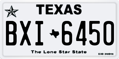 TX license plate BXI6450