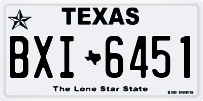TX license plate BXI6451