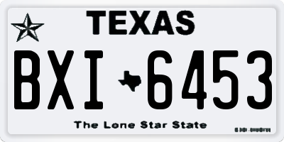TX license plate BXI6453