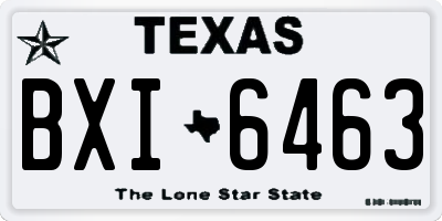 TX license plate BXI6463