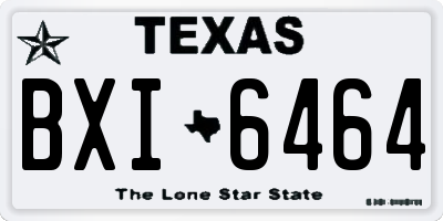 TX license plate BXI6464