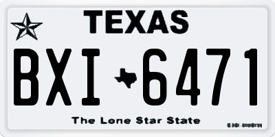 TX license plate BXI6471