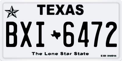 TX license plate BXI6472