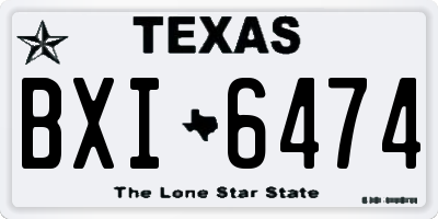 TX license plate BXI6474