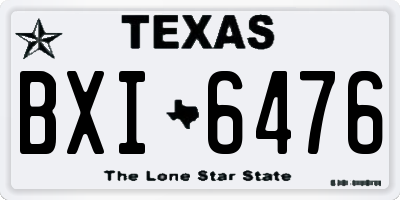 TX license plate BXI6476