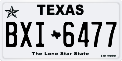 TX license plate BXI6477