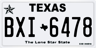 TX license plate BXI6478
