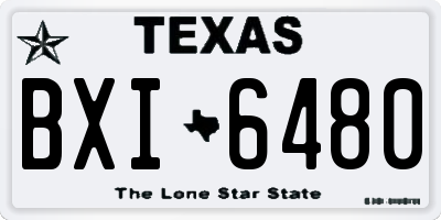 TX license plate BXI6480
