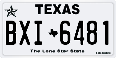 TX license plate BXI6481