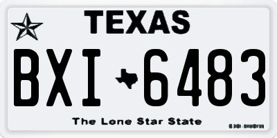 TX license plate BXI6483