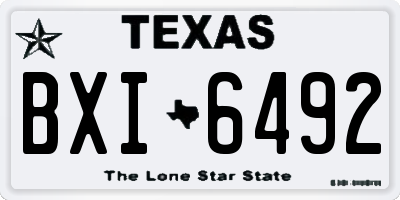 TX license plate BXI6492