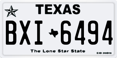 TX license plate BXI6494