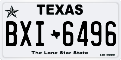 TX license plate BXI6496