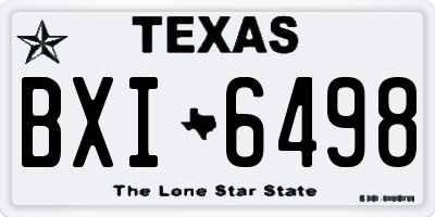 TX license plate BXI6498