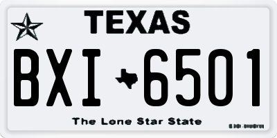 TX license plate BXI6501
