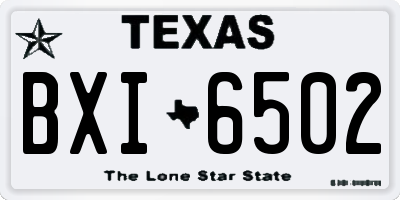 TX license plate BXI6502