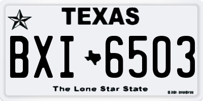 TX license plate BXI6503