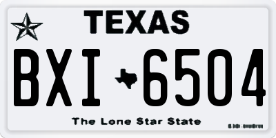 TX license plate BXI6504