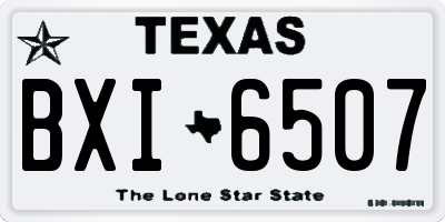 TX license plate BXI6507