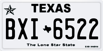TX license plate BXI6522