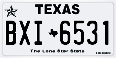 TX license plate BXI6531