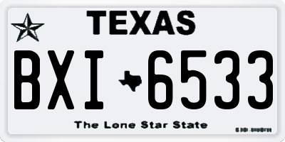 TX license plate BXI6533
