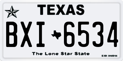 TX license plate BXI6534