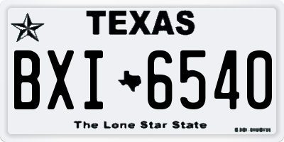 TX license plate BXI6540