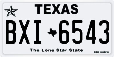 TX license plate BXI6543