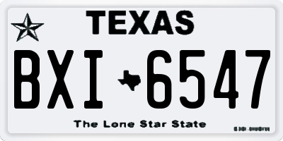 TX license plate BXI6547