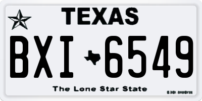 TX license plate BXI6549