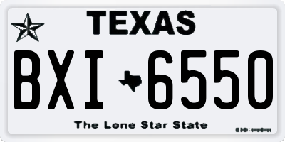 TX license plate BXI6550